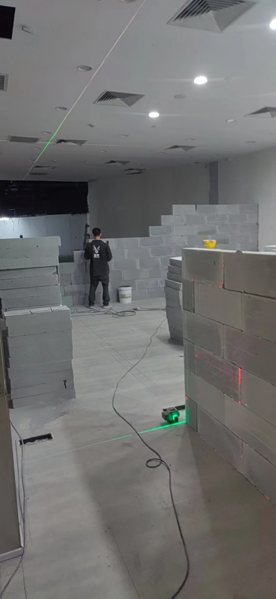 加气砖隔墙现场